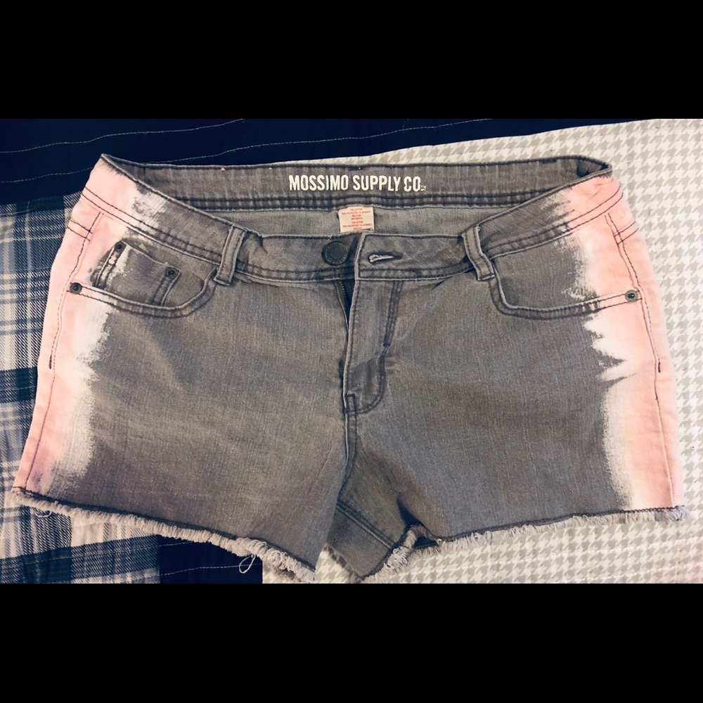 MOSSIMO Tie-Dyed TWO-TONED PINK DETAIL JEAN SHORTS